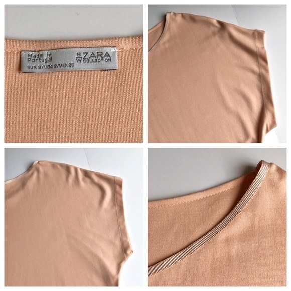 Zara Mixed Fabric Colorblock Top - Picture 6 of 8